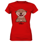 "Herz Otter" - Ladies Premium Shirt - Schweinchen's Shop - Lady-Shirts - Red / XS