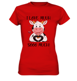 Kuh "I Love Muuh so much" - Ladies Premium Shirt - Schweinchen's Shop - Lady-Shirts - Red / XS
