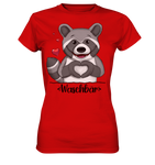 "Herz Waschbär" - Ladies Premium Shirt - Schweinchen's Shop - Lady-Shirts - Red / XS