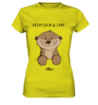 Otter "KEEP CALM" - Ladies Premium Shirt - Schweinchen's Shop - Lady-Shirts - Pixel Lime / XS
