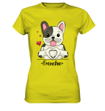 T-Shirt - "Herz Frenchie" - Ladies - Schweinchen's Shop - Lady-Shirts - Pixel Lime / XS