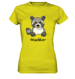 "Waschbär" - Ladies Premium Shirt - Schweinchen's Shop - Lady-Shirts - Pixel Lime / XS