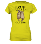 T-Shirt - "LOVE EACH OTTER" - Ladies - Schweinchen's Shop - Lady-Shirts - Pixel Lime / XS