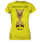 T-Shirt - "Keep Calm" - Ladies - Schweinchen's Shop - Lady-Shirts - Pixel Lime / XS