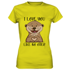 Otter - "Love You Like No Otter" - Ladies Premium Shirt - Schweinchen's Shop - Lady-Shirts - Pixel Lime / XS