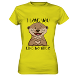 Otter - "Love You Like No Otter" - Ladies Premium Shirt - Schweinchen's Shop - Lady-Shirts - Pixel Lime / XS