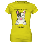 "Keep Calm Frenchie" - Ladies Premium Shirt - Schweinchen's Shop - Lady-Shirts - Pixel Lime / XS