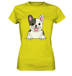 Frenchie o.T. - Ladies Premium Shirt - Schweinchen's Shop - Lady-Shirts - Pixel Lime / XS