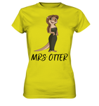 T-Shirt - Premium - "Mrs Otter" - Schweinchen's Shop - Lady-Shirts - Pixel Lime / XS