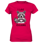 "I LOVE RACOONS" - Ladies Premium Shirt - Schweinchen's Shop - Lady-Shirts - Sorbet / XS