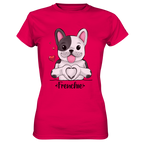 T-Shirt - "Herz Frenchie" - Ladies - Schweinchen's Shop - Lady-Shirts - Sorbet / XS