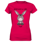 "Keep Calm Esel" - Ladies Premium Shirt - Schweinchen's Shop - Lady-Shirts - Sorbet / XS