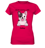 "Keep Calm" - Bulldog - Ladies Premium Shirt - Schweinchen's Shop - Lady-Shirts - Sorbet / XS