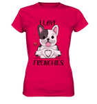"I Love Frenchies" - Ladies Premium Shirt - Schweinchen's Shop - Lady-Shirts - Sorbet / XS