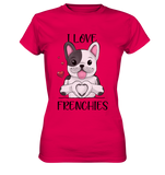 "I Love Frenchies" - Ladies Premium Shirt - Schweinchen's Shop - Lady-Shirts - Sorbet / XS