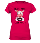 T-Shirt - "I LOVE MUUH" - Ladies - Schweinchen's Shop - Lady-Shirts - Sorbet / XS