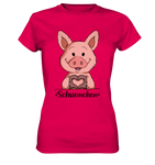 "Herz Schweinchen" - Ladies Premium Shirt - Schweinchen's Shop - Lady-Shirts - Sorbet / XS