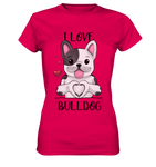 "I Love Bulldogs" - Ladies Premium Shirt - Schweinchen's Shop - Lady-Shirts - Sorbet / XS