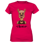 Herz Alpaka - Ladies Premium Shirt - Schweinchen's Shop - Lady-Shirts - Sorbet / XS