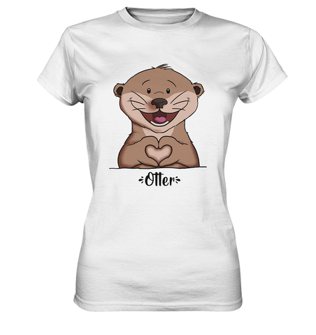"Herz Otter" - Ladies Premium Shirt - Schweinchen's Shop - Lady-Shirts - White / XS
