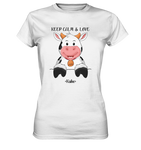 T-Shirt - "Keep Calm" - Kuh - Ladies - Schweinchen's Shop - Lady-Shirts - White / XS