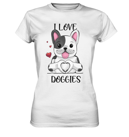 "I LOVE DOGGIES" - Ladies Premium Shirt - Schweinchen's Shop - Lady-Shirts - White / XS