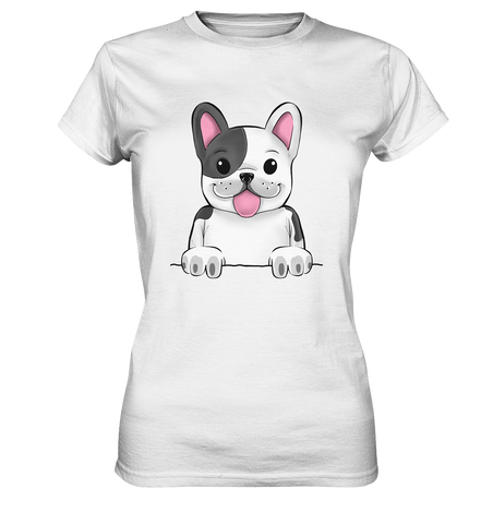 Frenchie o.T. - Ladies Premium Shirt - Schweinchen's Shop - Lady-Shirts - White / XS