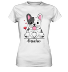 T-Shirt - "Herz Frenchie" - Ladies - Schweinchen's Shop - Lady-Shirts - White / XS