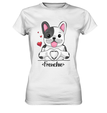 T-Shirt - "Herz Frenchie" - Ladies - Schweinchen's Shop - Lady-Shirts - White / XS