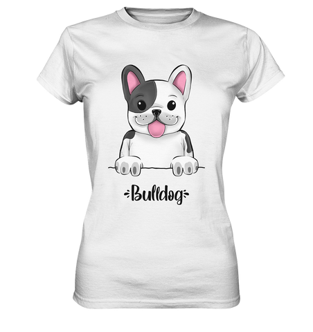 "Bulldog" - Ladies Premium Shirt - Schweinchen's Shop - Lady-Shirts - White / XS