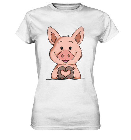 Schweinchen Herz - Ladies Premium Shirt - Schweinchen's Shop - Lady-Shirts - White / XS