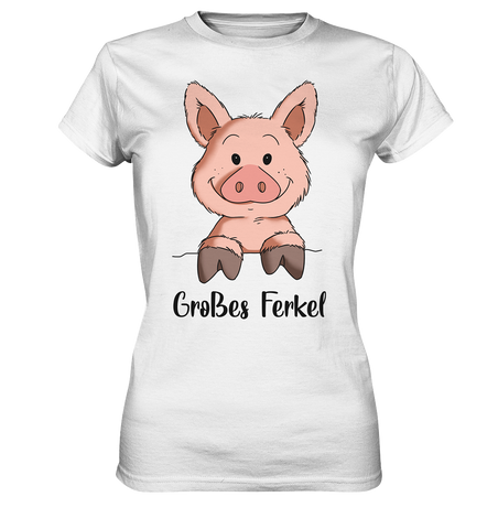 "großes Ferkel" - Ladies Premium Shirt - Schweinchen's Shop - Lady-Shirts - White / XS