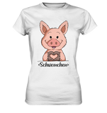 "Herz Schweinchen" - Ladies Premium Shirt - Schweinchen's Shop - Lady-Shirts - White / XS