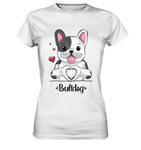 "Bulldog Herz" - Ladies Premium Shirt - Schweinchen's Shop - Lady-Shirts - White / XS