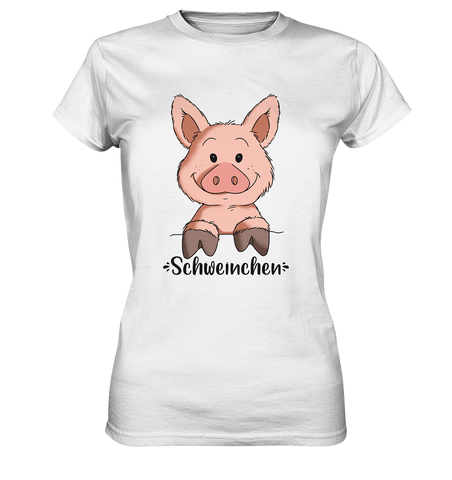 "Schweinchen" - Ladies Premium Shirt - Schweinchen's Shop - Lady-Shirts - White / XS