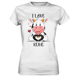 T-Shirt - "I LOVE KÜHE" - Ladies - Schweinchen's Shop - Lady-Shirts - White / XS