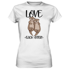 T-Shirt - "LOVE EACH OTTER" - Ladies - Schweinchen's Shop - Lady-Shirts - White / XS