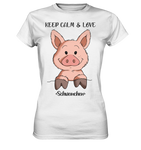 T-Shirt - "Keep Calm" - Ladies - Schweinchen's Shop - Lady-Shirts - White / XS