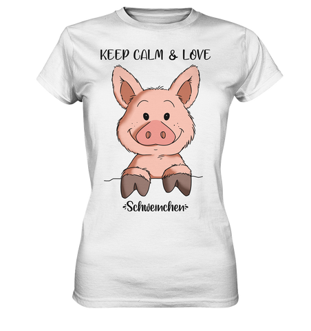 T-Shirt - "Keep Calm" - Ladies - Schweinchen's Shop - Lady-Shirts - White / XS