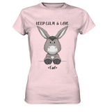 "Keep Calm Esel" - Ladies Premium Shirt - Schweinchen's Shop - Lady-Shirts - Orchid Pink / XS