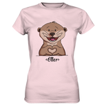 "Herz Otter" - Ladies Premium Shirt - Schweinchen's Shop - Lady-Shirts - Orchid Pink / XS