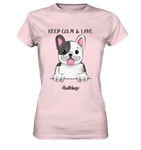 "Keep Calm" - Bulldog - Ladies Premium Shirt - Schweinchen's Shop - Lady-Shirts - Orchid Pink / XS