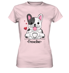 T-Shirt - "Herz Frenchie" - Ladies - Schweinchen's Shop - Lady-Shirts - Orchid Pink / XS