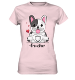 T-Shirt - "Herz Frenchie" - Ladies - Schweinchen's Shop - Lady-Shirts - Orchid Pink / XS