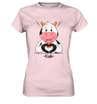 T-Shirt - "Kuh Herz" - Ladies - Schweinchen's Shop - Lady-Shirts - Orchid Pink / XS