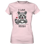 "I LOVE TRASH" - Ladies Premium Shirt - Schweinchen's Shop - Lady-Shirts - Orchid Pink / XS