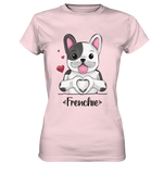 "Frenchie Herz" - Ladies Premium Shirt - Schweinchen's Shop - Lady-Shirts - Orchid Pink / XS