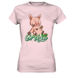 T-Shirt - "DickPig" - Vegan Edition - Ladies - Schweinchen's Shop - Lady-Shirts - Orchid Pink / XS