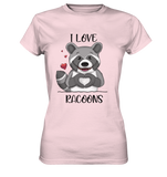 "I LOVE RACOONS" - Ladies Premium Shirt - Schweinchen's Shop - Lady-Shirts - Orchid Pink / XS