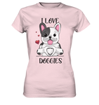 "I LOVE DOGGIES" - Ladies Premium Shirt - Schweinchen's Shop - Lady-Shirts - Orchid Pink / XS